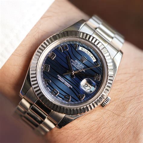 day date rolex blue face|rolex day date white dial.